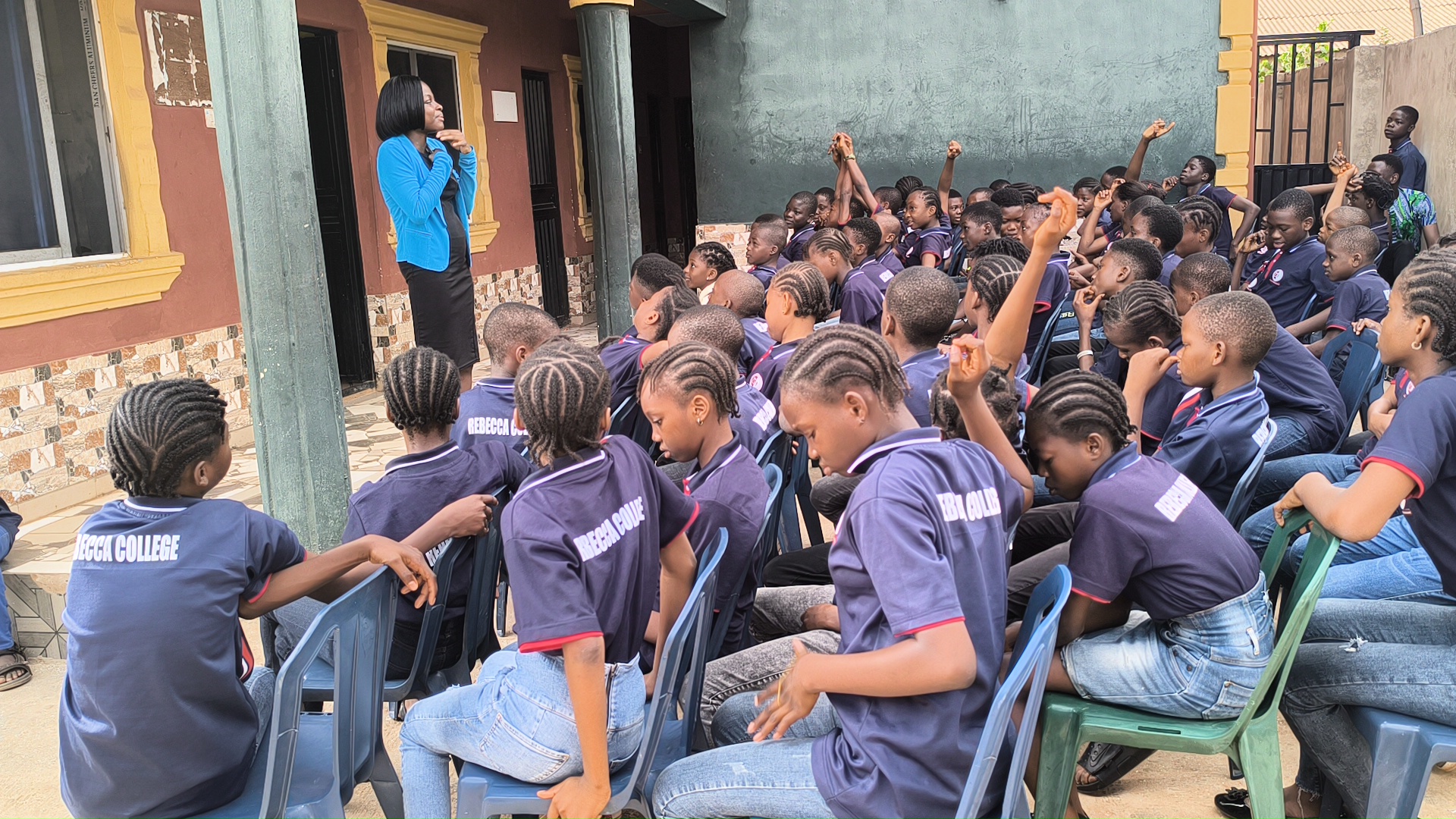A Hephzibah Foundation youth outreach with students seated and participating